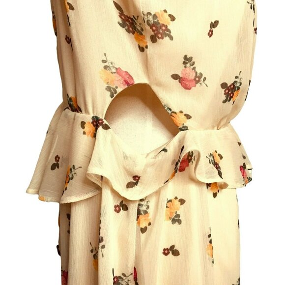 Miss Selfridge Floral Ruffled Open Back Cottagecore Tiered Lined Dress Sz 12 NEW - Picture 6 of 10